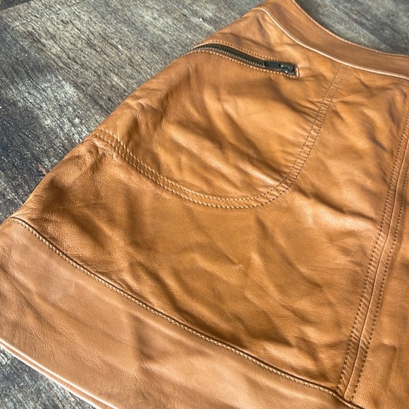 Halogen-nordstrom leather skirt with zip pockets - Picture 6 of 12